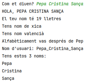 sortida exemple